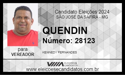 Candidato QUENDIN 2024 - SÃO JOSÉ DA SAFIRA - Eleições