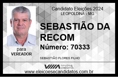 Candidato SEBASTIÃO DA RECOM 2024 - LEOPOLDINA - Eleições