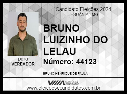 Candidato BRUNO LUIZINHO DO LELAU 2024 - JESUÂNIA - Eleições