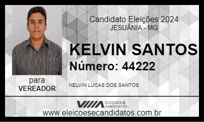 Candidato KELVIN SANTOS 2024 - JESUÂNIA - Eleições