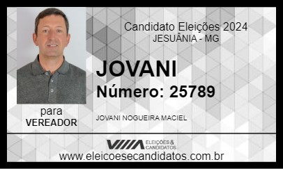 Candidato JOVANI 2024 - JESUÂNIA - Eleições