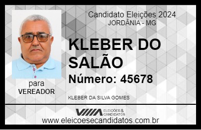 Candidato KLEBER DO SALÃO 2024 - JORDÂNIA - Eleições