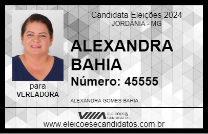 Candidato ALEXANDRA BAHIA 2024 - JORDÂNIA - Eleições