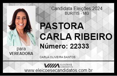 Candidato PASTORA CARLA RIBEIRO 2024 - BURITIS - Eleições