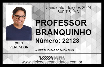 Candidato PROFESSOR BRANQUINHO 2024 - BURITIS - Eleições