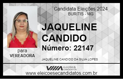 Candidato JAQUELINE CANDIDO 2024 - BURITIS - Eleições