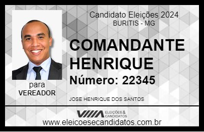 Candidato COMANDANTE HENRIQUE 2024 - BURITIS - Eleições