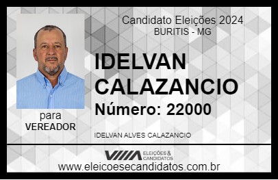 Candidato IDELVAN CALAZANCIO 2024 - BURITIS - Eleições