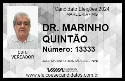 Candidato DR. MARINHO QUINTÃO 2024 - MARLIÉRIA - Eleições