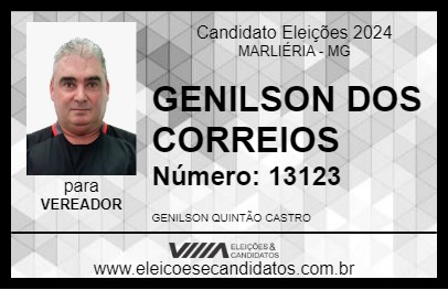 Candidato GENILSON QUINTÃO 2024 - MARLIÉRIA - Eleições