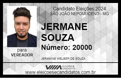 Candidato JERMANE SOUZA 2024 - SÃO JOÃO NEPOMUCENO - Eleições