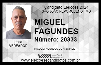 Candidato MIGUEL FAGUNDES 2024 - SÃO JOÃO NEPOMUCENO - Eleições