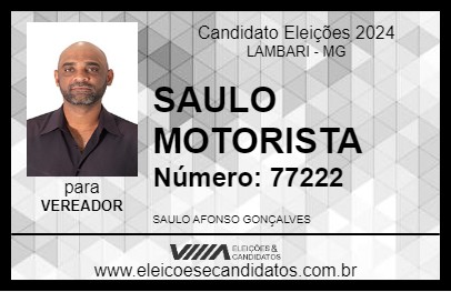 Candidato SAULO MOTORISTA 2024 - LAMBARI - Eleições