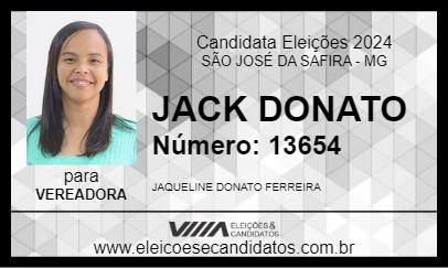 Candidato JACK DONATO 2024 - SÃO JOSÉ DA SAFIRA - Eleições