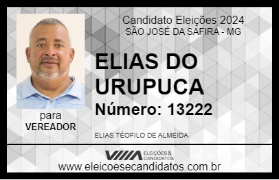 Candidato ELIAS DO URUPUCA 2024 - SÃO JOSÉ DA SAFIRA - Eleições