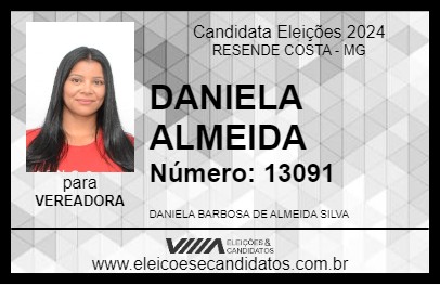 Candidato DANIELA ALMEIDA 2024 - RESENDE COSTA - Eleições