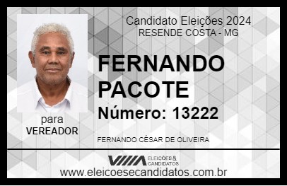 Candidato FERNANDO PACOTE 2024 - RESENDE COSTA - Eleições