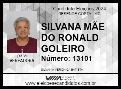 Candidato SILVANA MÃE DO RONALD GOLEIRO 2024 - RESENDE COSTA - Eleições