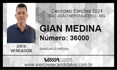 Candidato GIAN MEDINA 2024 - SÃO JOÃO NEPOMUCENO - Eleições