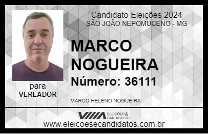 Candidato MARCO NOGUEIRA 2024 - SÃO JOÃO NEPOMUCENO - Eleições