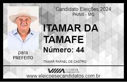 Candidato ITAMAR DA TAMAFE 2024 - PAINS - Eleições