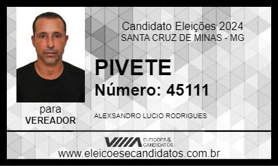 Candidato PIVETE 2024 - SANTA CRUZ DE MINAS - Eleições