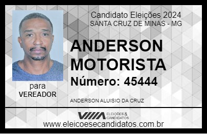 Candidato ANDERSON MOTORISTA 2024 - SANTA CRUZ DE MINAS - Eleições