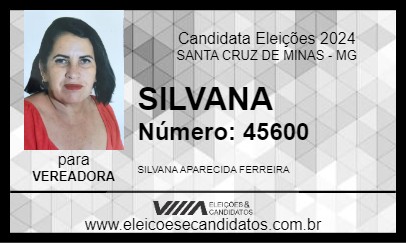 Candidato SILVANA 2024 - SANTA CRUZ DE MINAS - Eleições