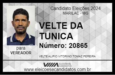 Candidato VELTE DA TUNICA 2024 - MARILAC - Eleições