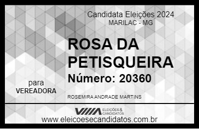 Candidato ROSA DA PETISQUEIRA 2024 - MARILAC - Eleições