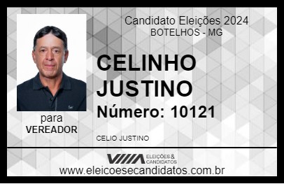 Candidato CELINHO JUSTINO 2024 - BOTELHOS - Eleições