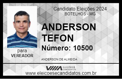 Candidato ANDERSON TEFON 2024 - BOTELHOS - Eleições