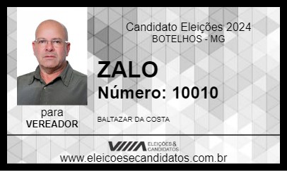 Candidato ZALO 2024 - BOTELHOS - Eleições