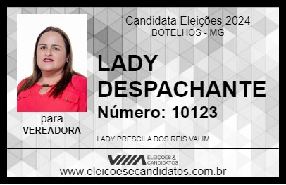 Candidato LADY DESPACHANTE 2024 - BOTELHOS - Eleições