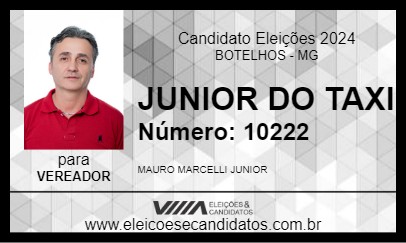 Candidato JUNIOR DO TAXI 2024 - BOTELHOS - Eleições