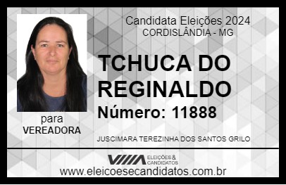 Candidato TCHUCA DO REGINALDO 2024 - CORDISLÂNDIA - Eleições