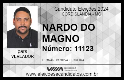 Candidato NARDO DO MAGNO 2024 - CORDISLÂNDIA - Eleições