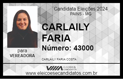 Candidato CARLAILY FARIA 2024 - PAINS - Eleições