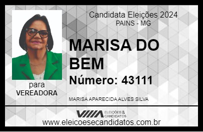 Candidato MARISA DO BEM 2024 - PAINS - Eleições