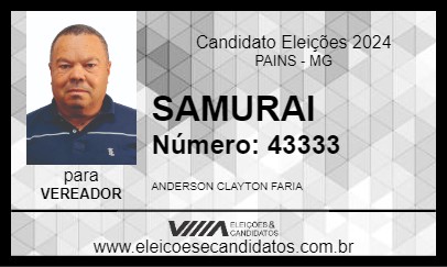 Candidato SAMURAI 2024 - PAINS - Eleições