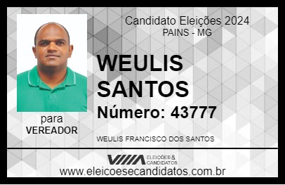 Candidato WEULIS SANTOS 2024 - PAINS - Eleições