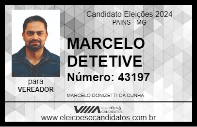 Candidato MARCELO DETETIVE 2024 - PAINS - Eleições