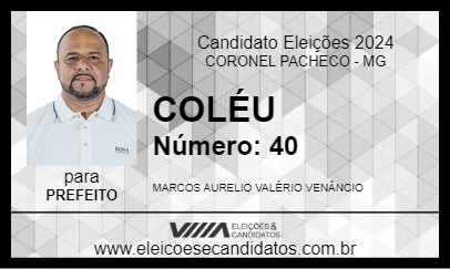 Candidato COLÉU 2024 - CORONEL PACHECO - Eleições