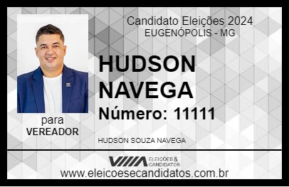 Candidato HUDSON NAVEGA 2024 - EUGENÓPOLIS - Eleições