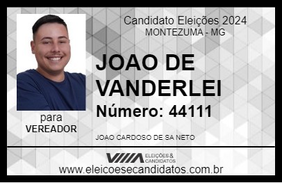 Candidato JOAO DE VANDERLEI 2024 - MONTEZUMA - Eleições