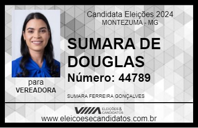 Candidato SUMARA DE DOUGLAS 2024 - MONTEZUMA - Eleições