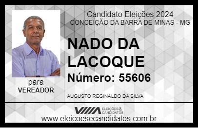 Candidato NADO DA LACOQUE 2024 - CONCEIÇÃO DA BARRA DE MINAS - Eleições