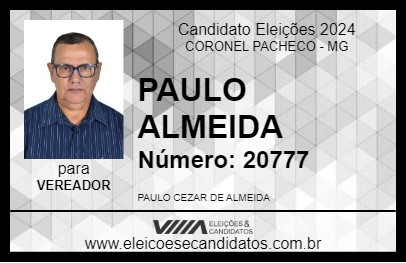 Candidato PAULO ALMEIDA 2024 - CORONEL PACHECO - Eleições