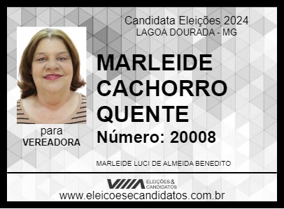 Candidato MARLEIDE CACHORRO QUENTE 2024 - LAGOA DOURADA - Eleições