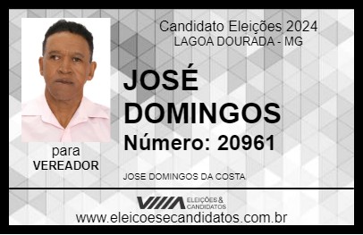 Candidato JOSÉ DOMINGOS 2024 - LAGOA DOURADA - Eleições